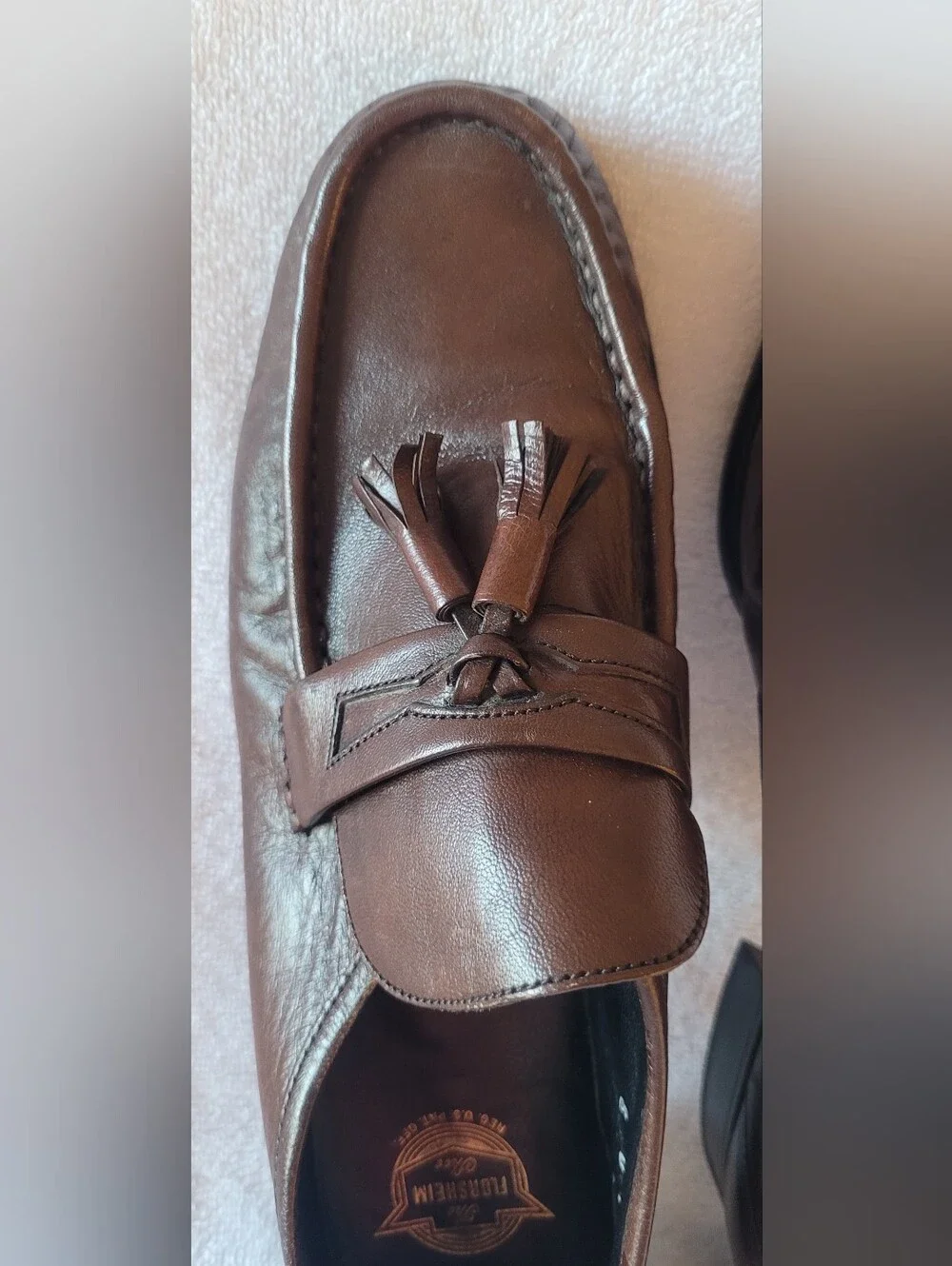 Vintage Florsheim Men's Brown Leather Tassel Loafers Slip-On 8D Excellent